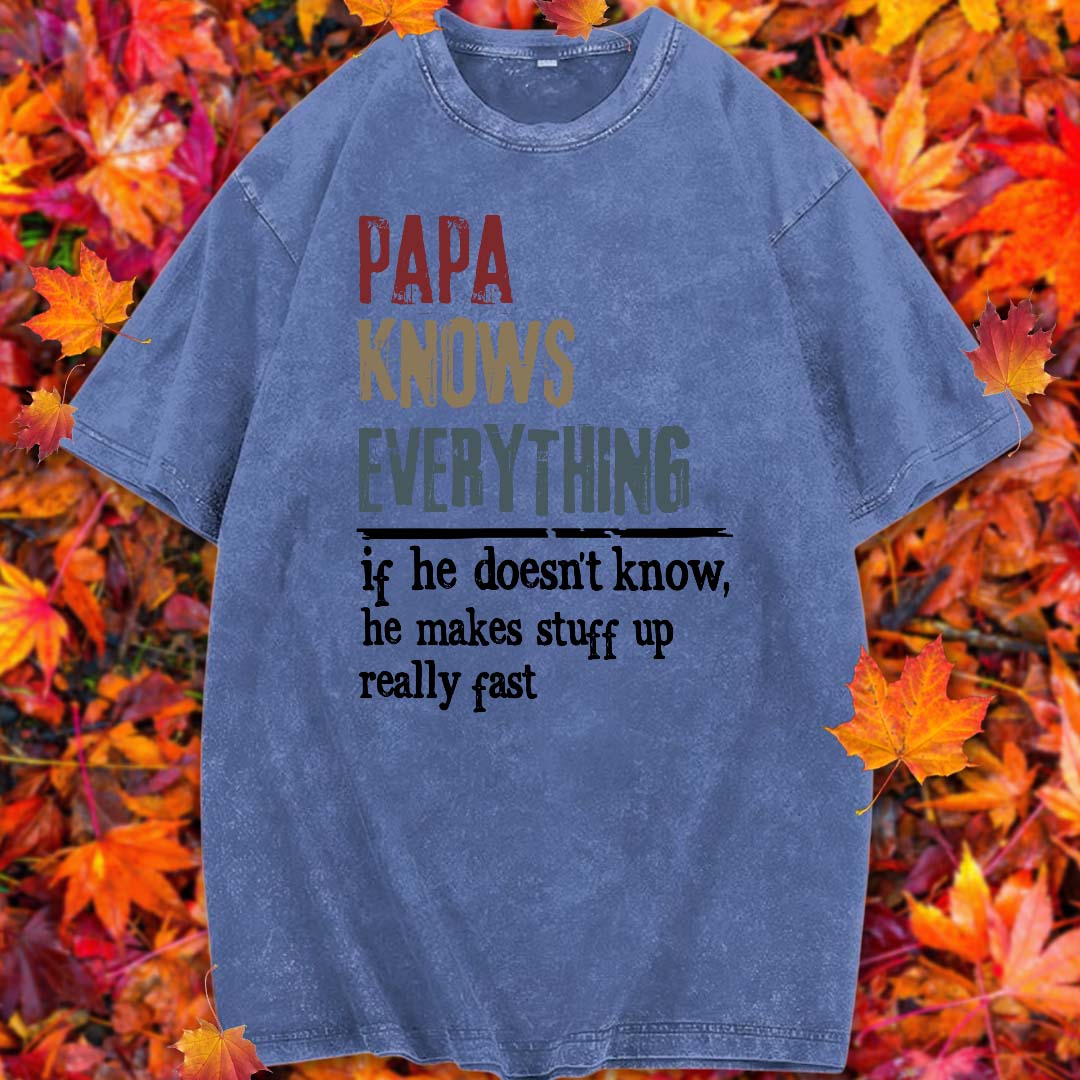 PST211 Knows Everything - Personalized Custom Washed T-shirt