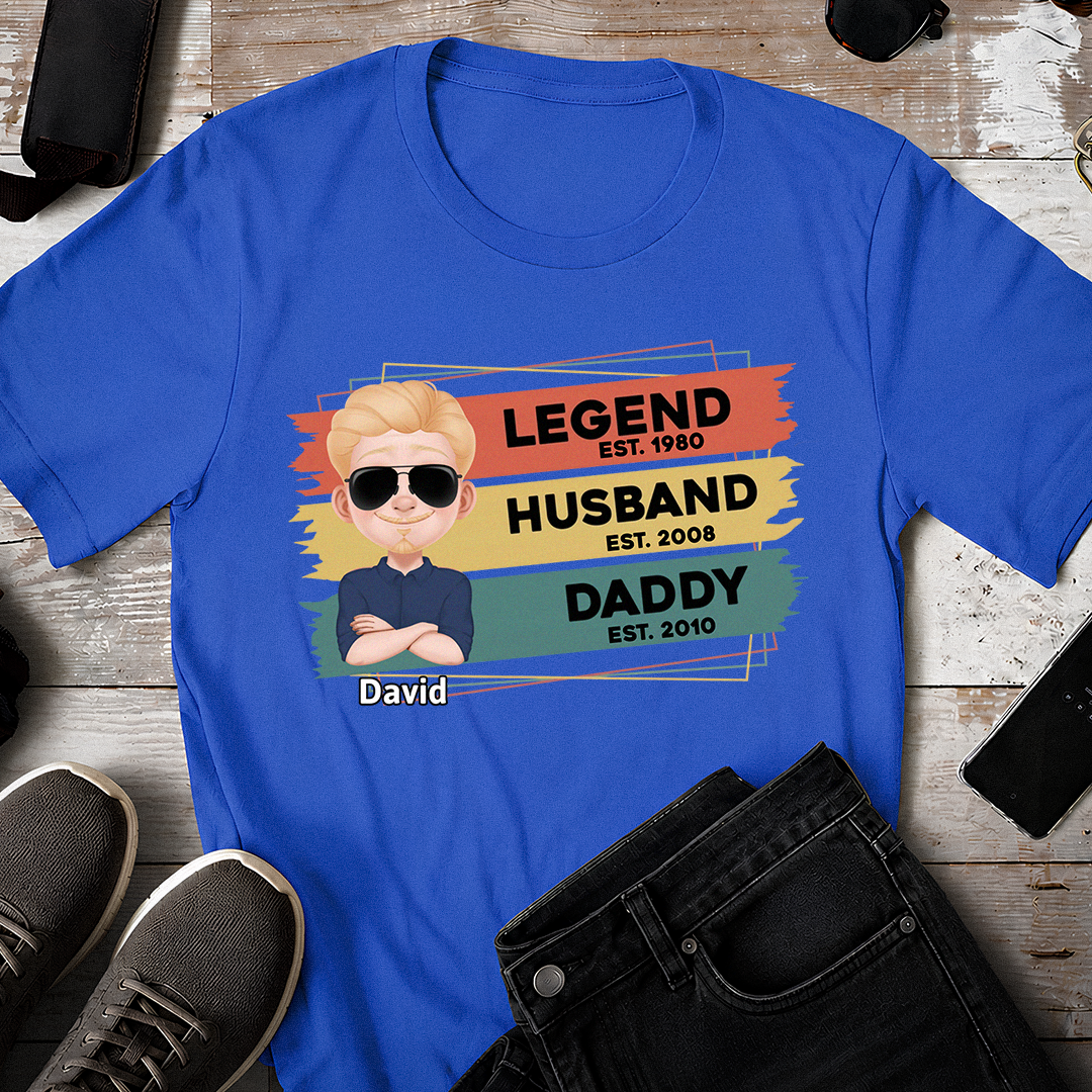 VPST21 Legend Husband Daddy - Personalized T-shirt Hoodie