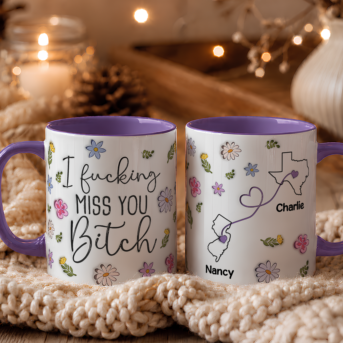 VPST80 I Miss You Bestie- 3D Inflated Effect Custom Personalized Mug
