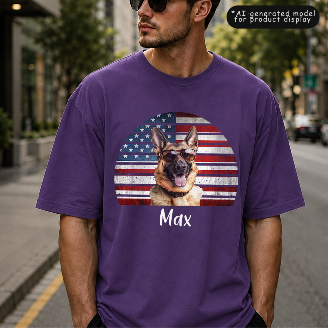 VPST38 Vintage Background Dog Cat Photo Upload - Personalized T-shirt Hoodie