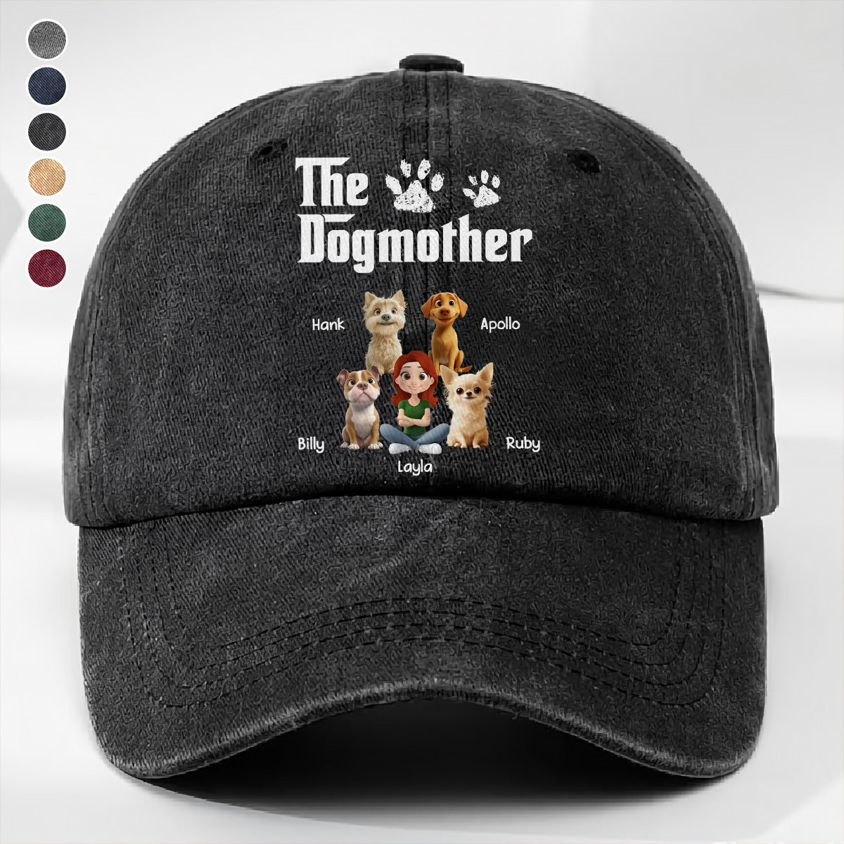 UPST70 The Dogmother Dog Lover - Personalized Custom Wash Denim Cap