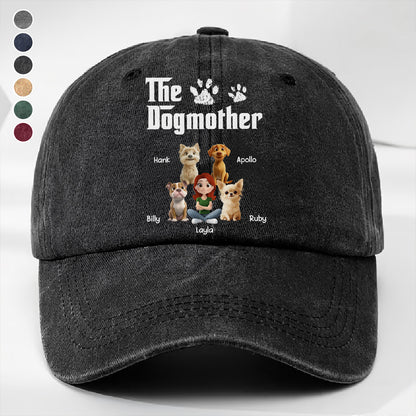UPST70 The Dogmother Dog Lover - Personalized Custom Wash Denim Cap