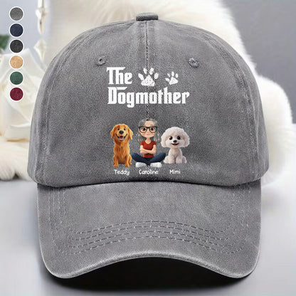 UPST70 The Dogmother Dog Lover - Personalized Custom Wash Denim Cap