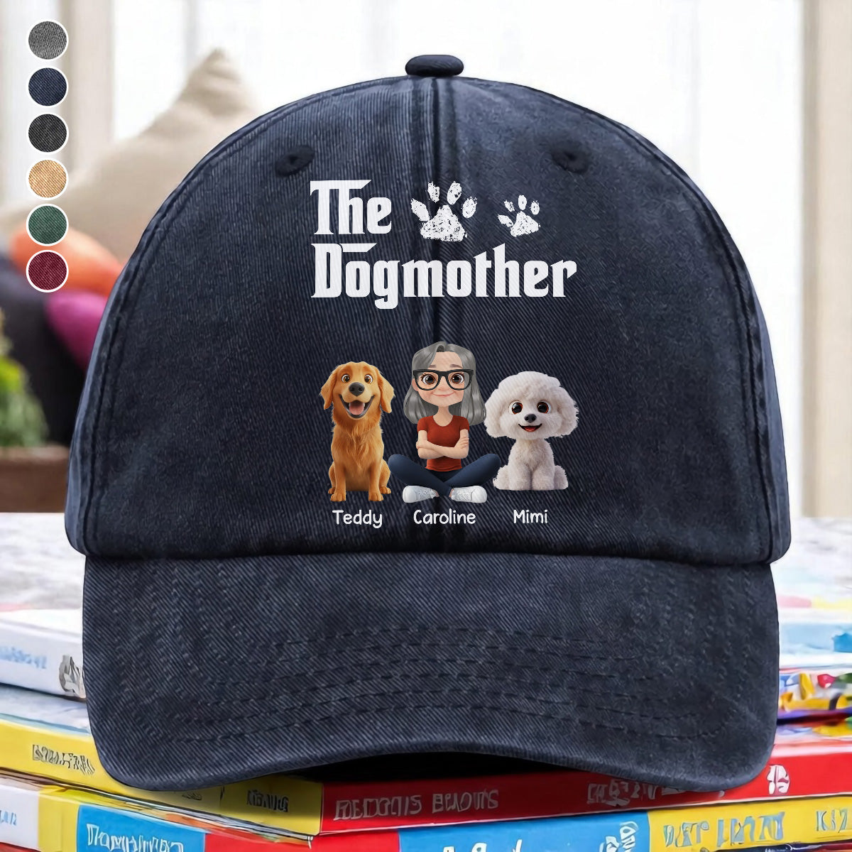 UPST70 The Dogmother Dog Lover - Personalized Custom Wash Denim Cap