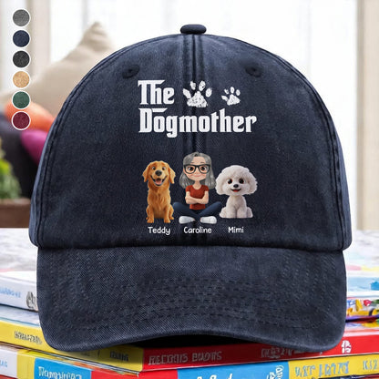 UPST70 The Dogmother Dog Lover - Personalized Custom Wash Denim Cap