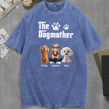 UPST70 The Dogmother Dog Lover - Personalized Custom Washed T-shirt