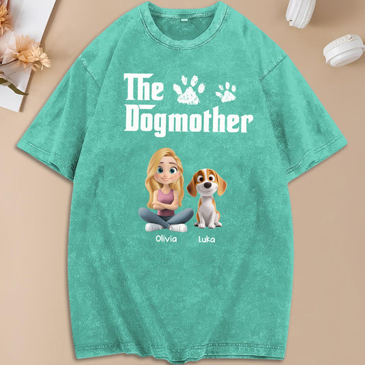 UPST70 The Dogmother Dog Lover - Personalized Custom Washed T-shirt
