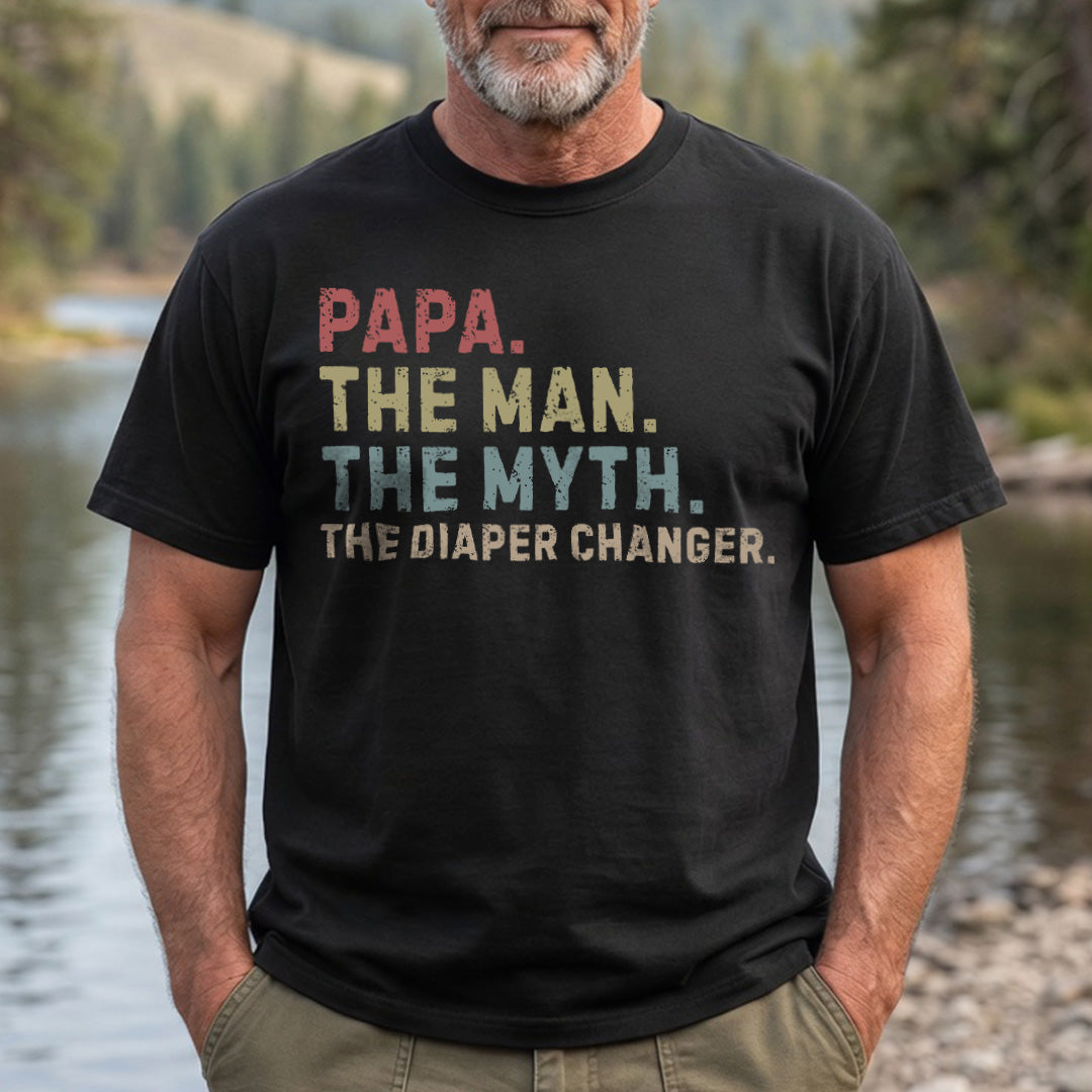 PST227 The Man The Myth The Diaper Changer - Personalized Custom T-shirt Hoodie