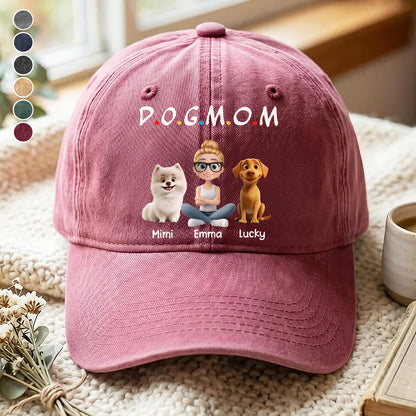 UPST75 Dog Dad Mom Mum - Personalized Custom Wash Denim Cap