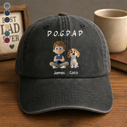 UPST75 Dog Dad Mom Mum - Personalized Custom Wash Denim Cap