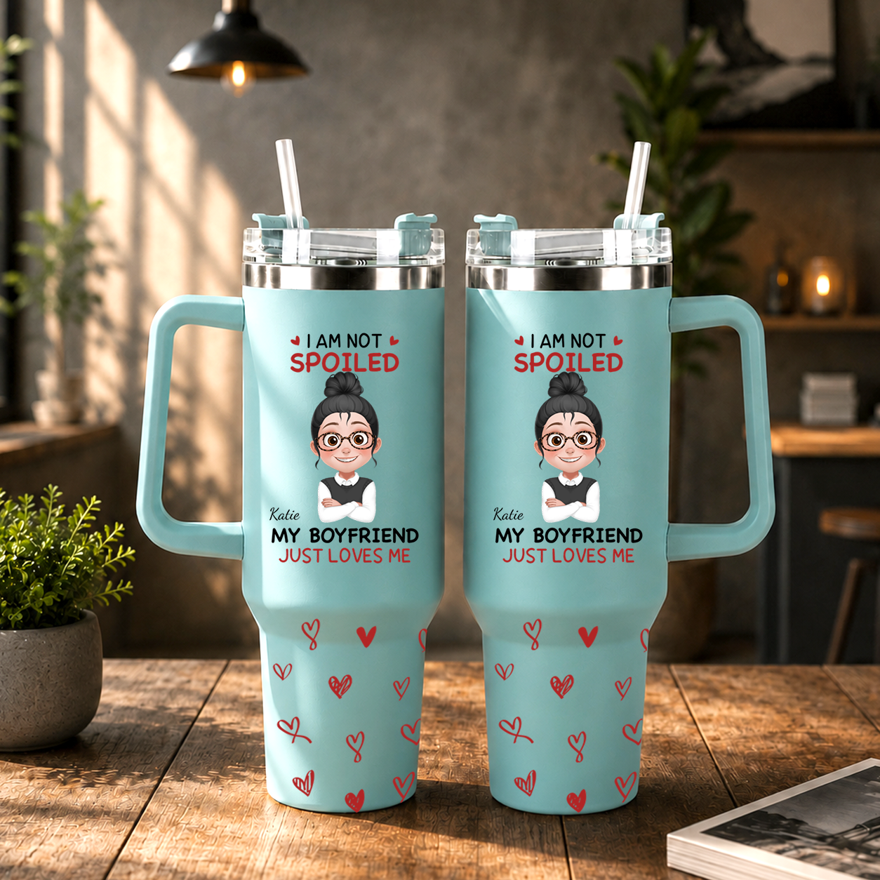PST230 I'm Not Spoiled My Husband Just Loves Me - Personalized 40oz Tumbler Handle Color