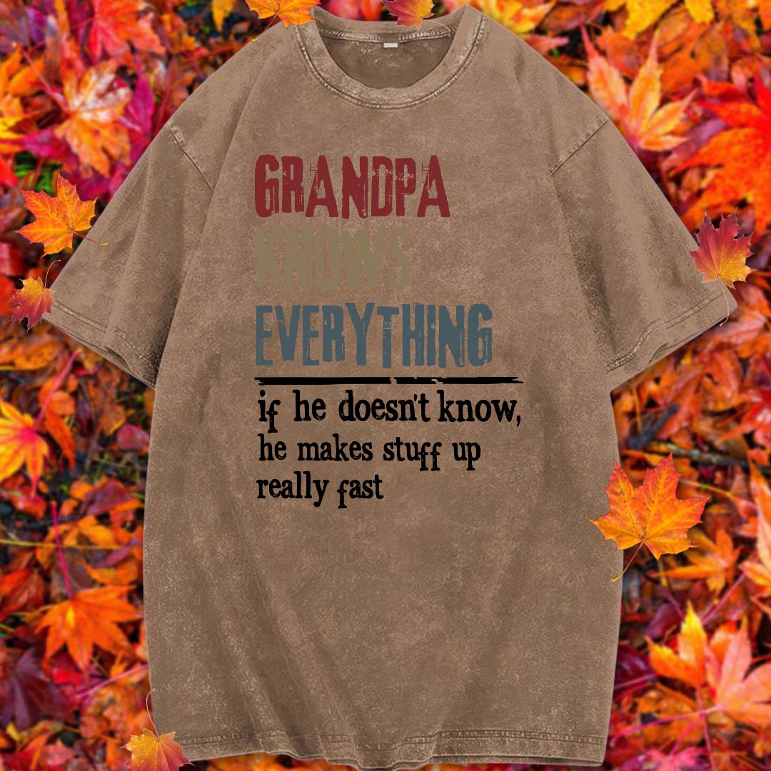 PST211 Knows Everything - Personalized Custom Washed T-shirt