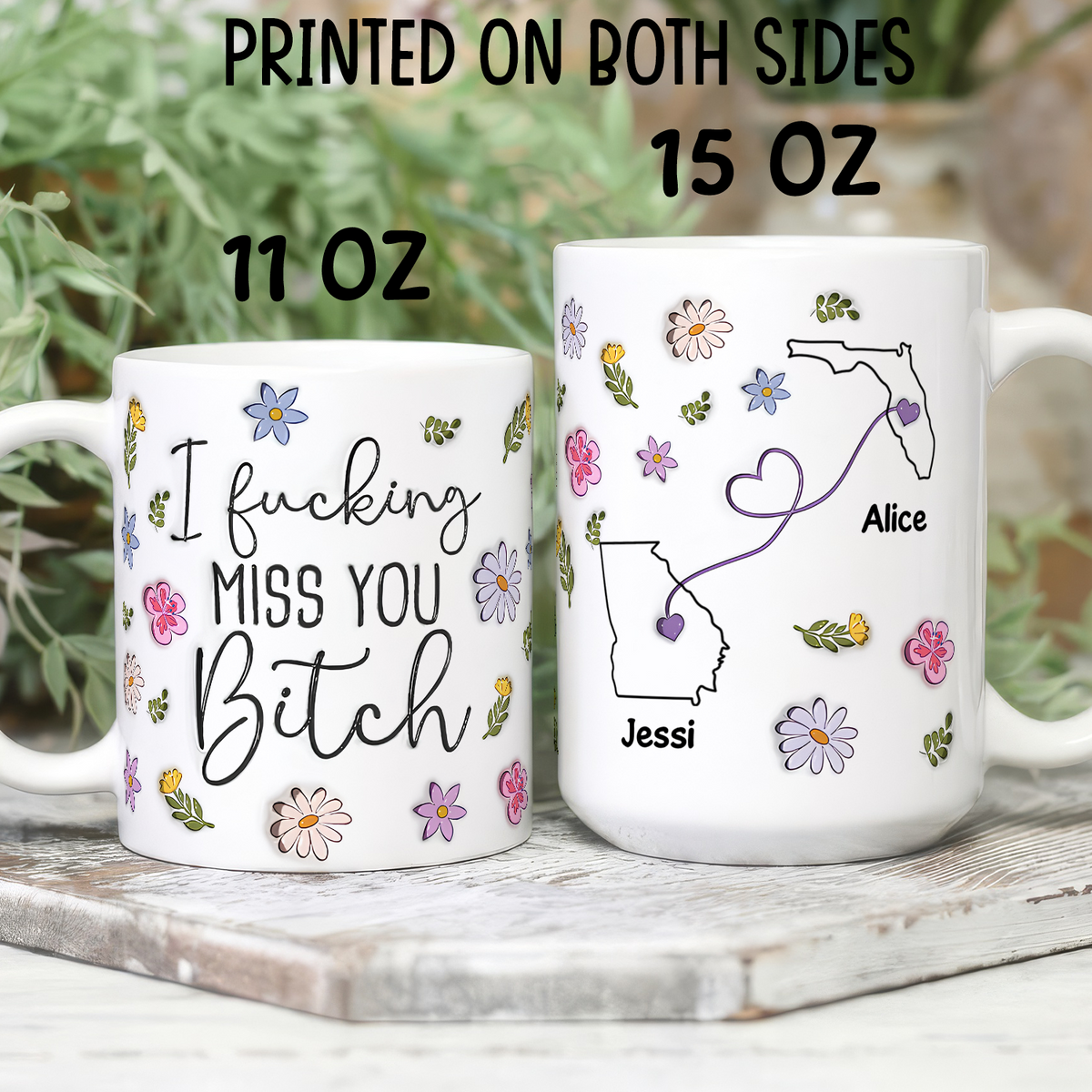 VPST80 I Miss You Bestie- 3D Inflated Effect Custom Personalized Mug