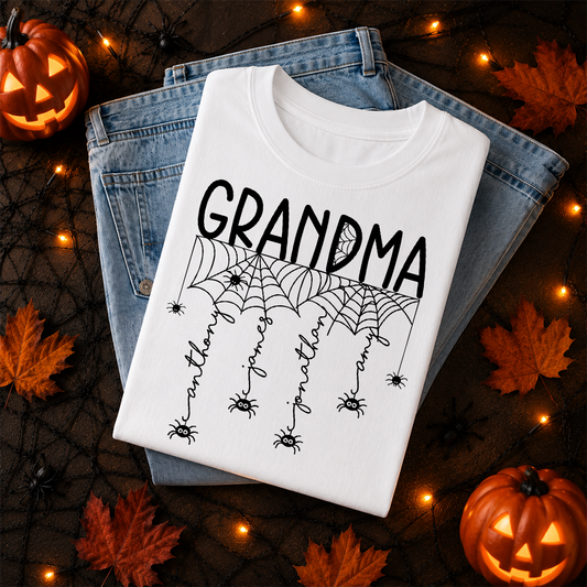 VPST54 Grandma Halloween Spiderweb - Personalized T-shirt Hoodie