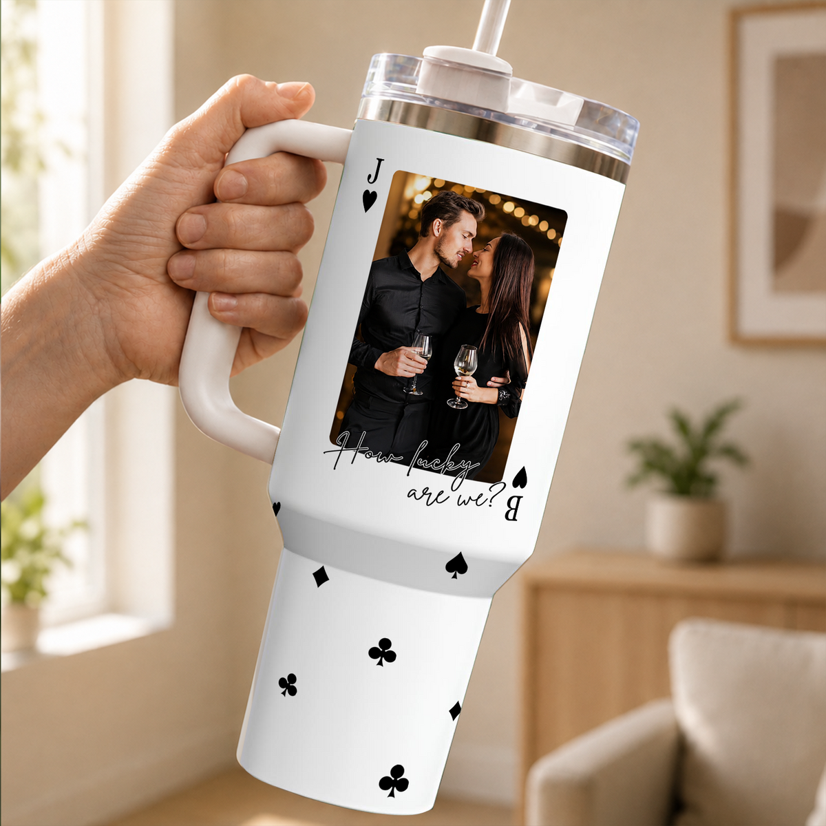 VPST63 King & Queen Of Heart Playcard - Personalized Custom Tumbler