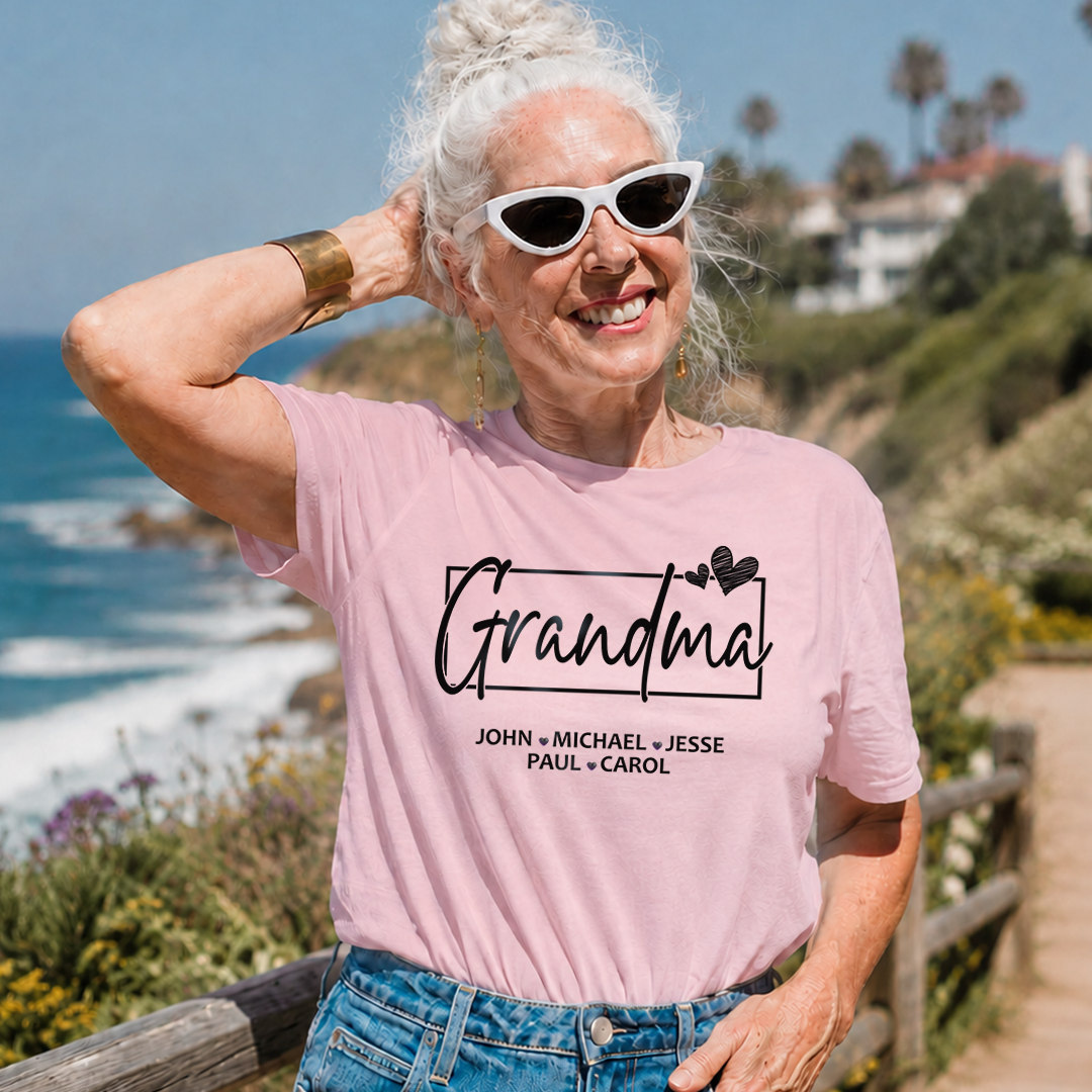VPST48 Grandma Mom Kid Names - Personalized T-shirt Hoodie