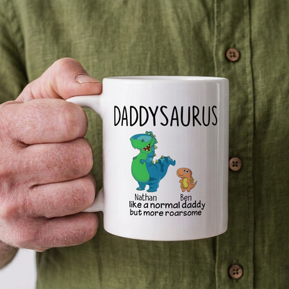 VPST08 Grandpasaurus And Kids Funny - Personalized White Mug Accent Mug