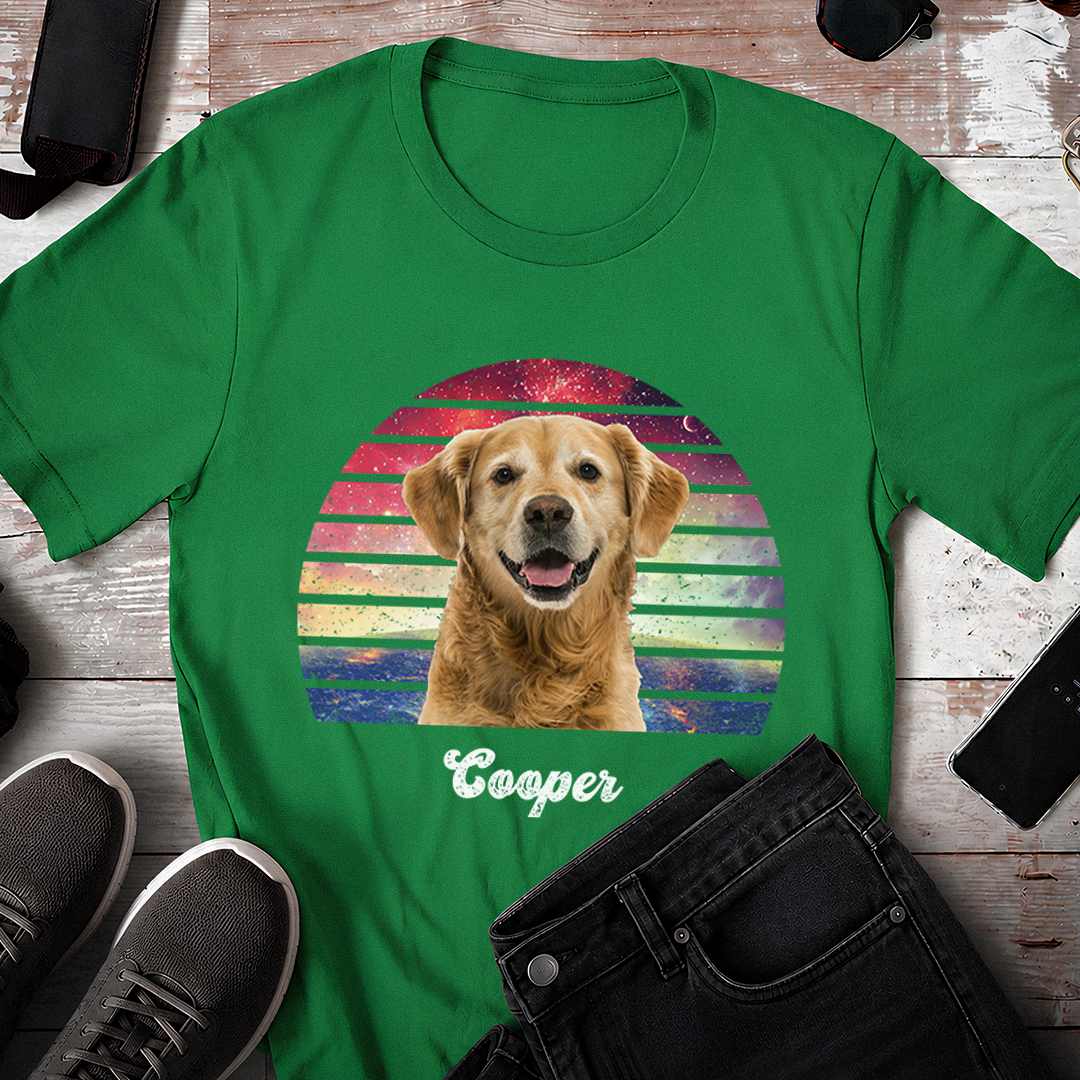 VPST38 Vintage Background Dog Cat Photo Upload - Personalized T-shirt Hoodie