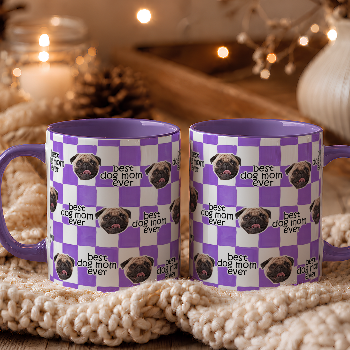 VPST40 Photo Upload Best Dog Dad Mom Ever - Personalized White Mug Accent Mug