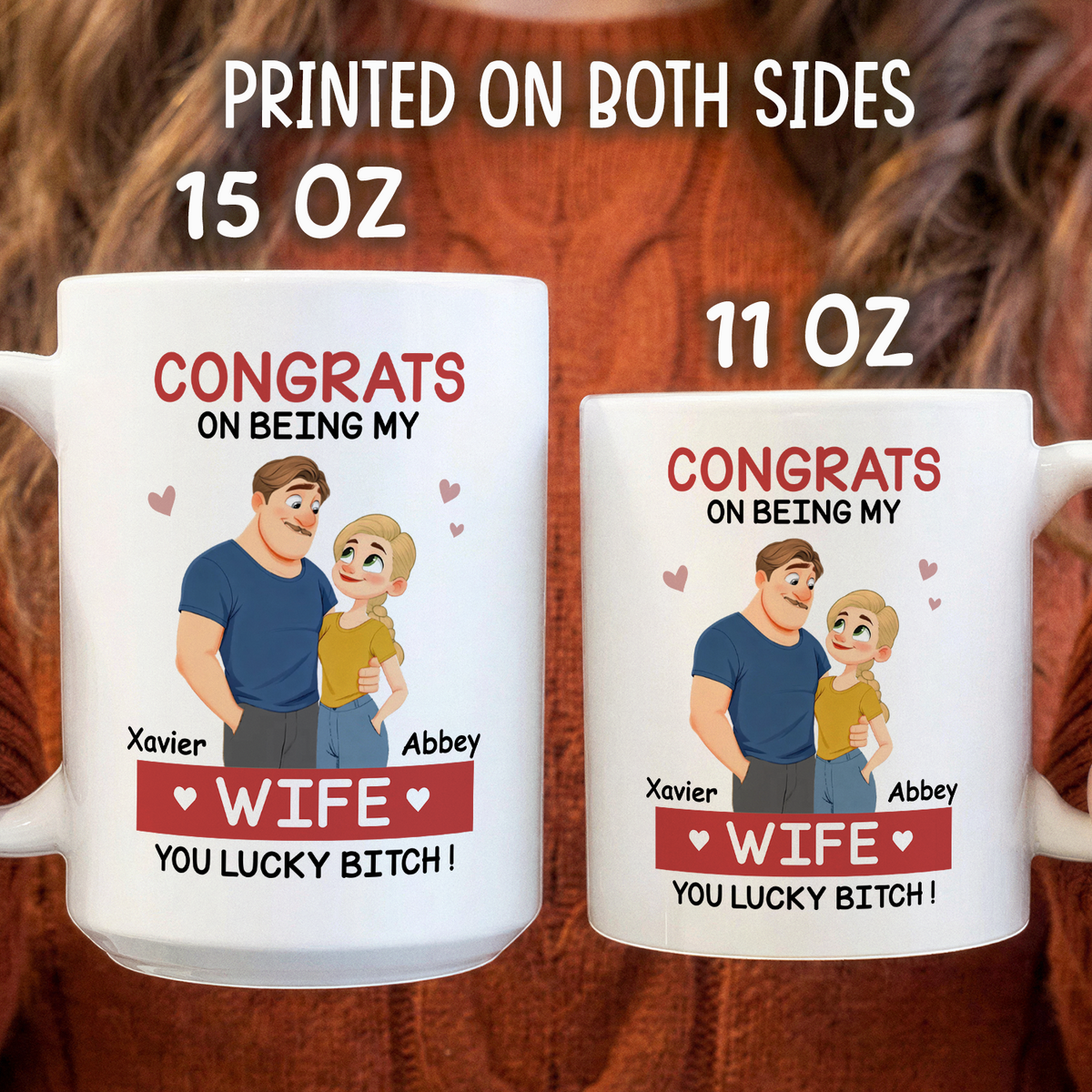 VPST84 Congrats On Being My Wife - Personalized White Mug Accent Mug
