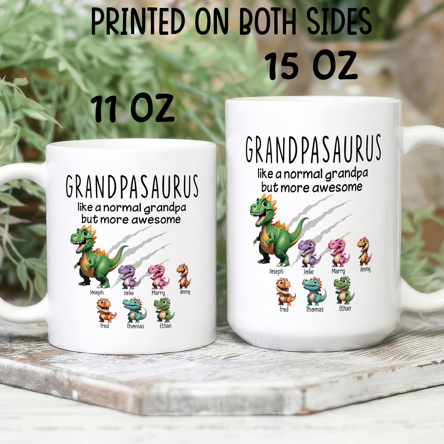VPST07 Grandpasaurus And Kids Dinosaurs - Personalized White Mug Accent Mug