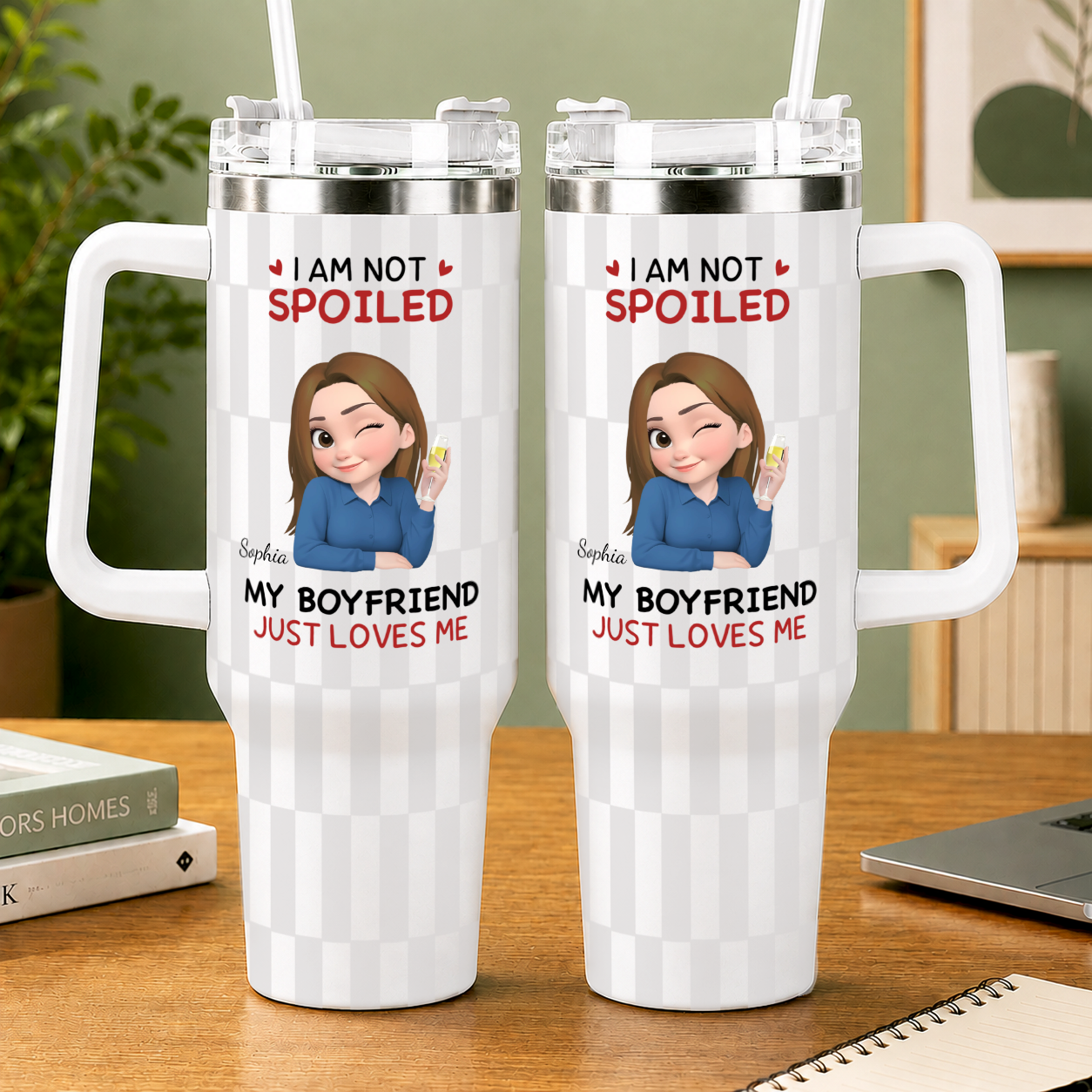 VPST73 I'm Not Spoiled My Husband Just Loves Me - Personalized 40oz Tumbler Handle Color