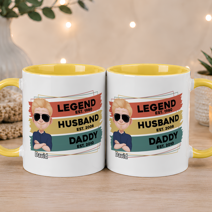 VPST21 Legend Husband Daddy  - Personalized White Mug Accent Mug