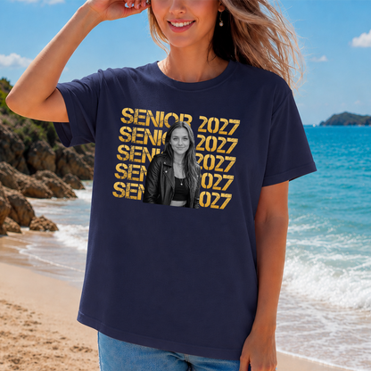 VPST66 Senior 2027 Custom Photo Upload Back To School - Personalized T-shirt Hoodie