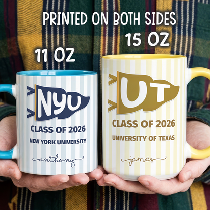 VPST60 Class Of Back To School Pennant Flag - Personalized White Mug Accent Mug