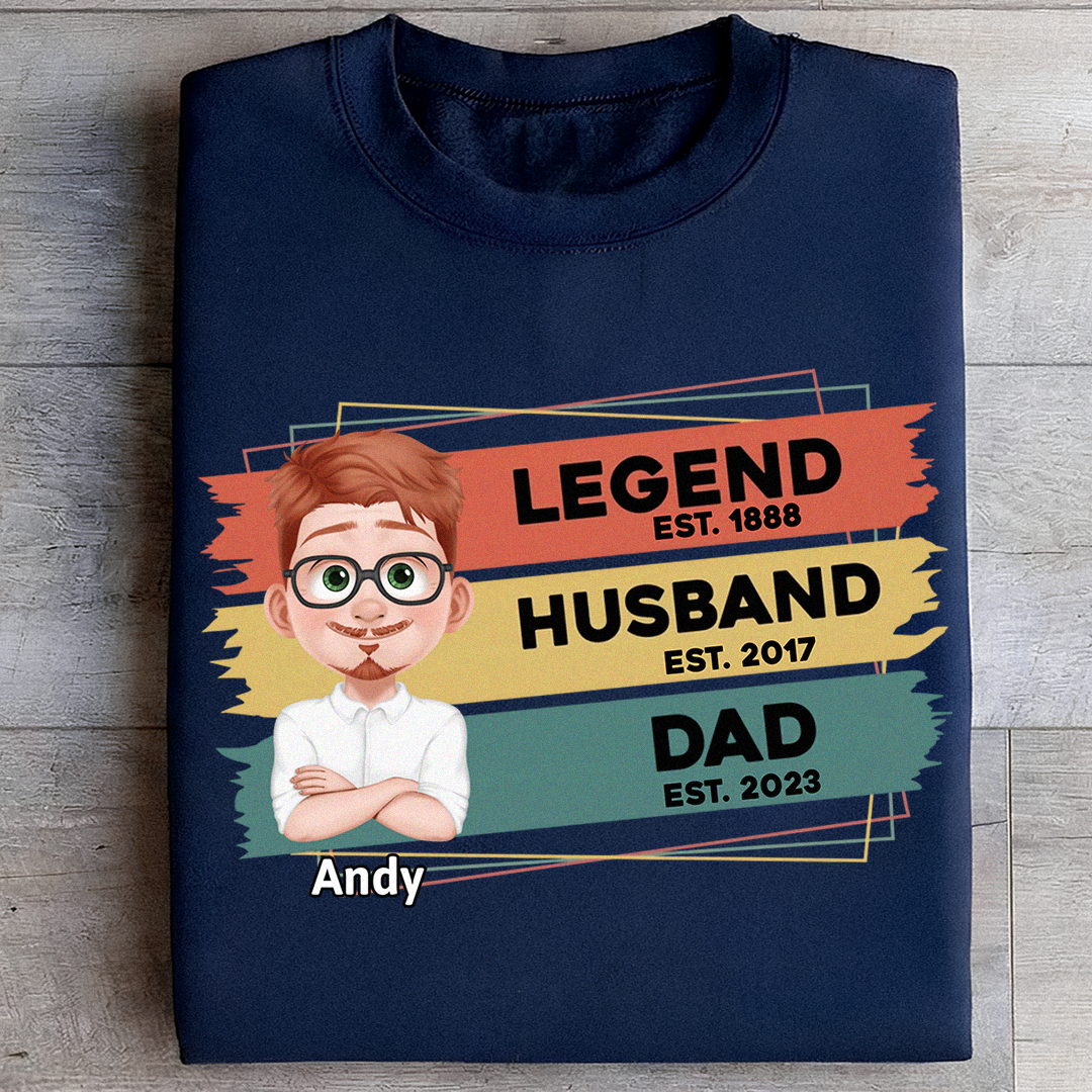 VPST21 Legend Husband Daddy - Personalized T-shirt Hoodie
