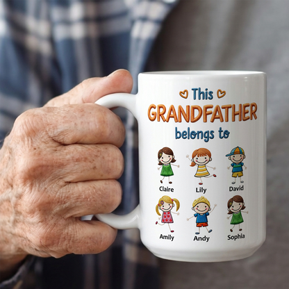 VPST12 This Grandpa Belong To Embroidery Effect - Personalized Mug