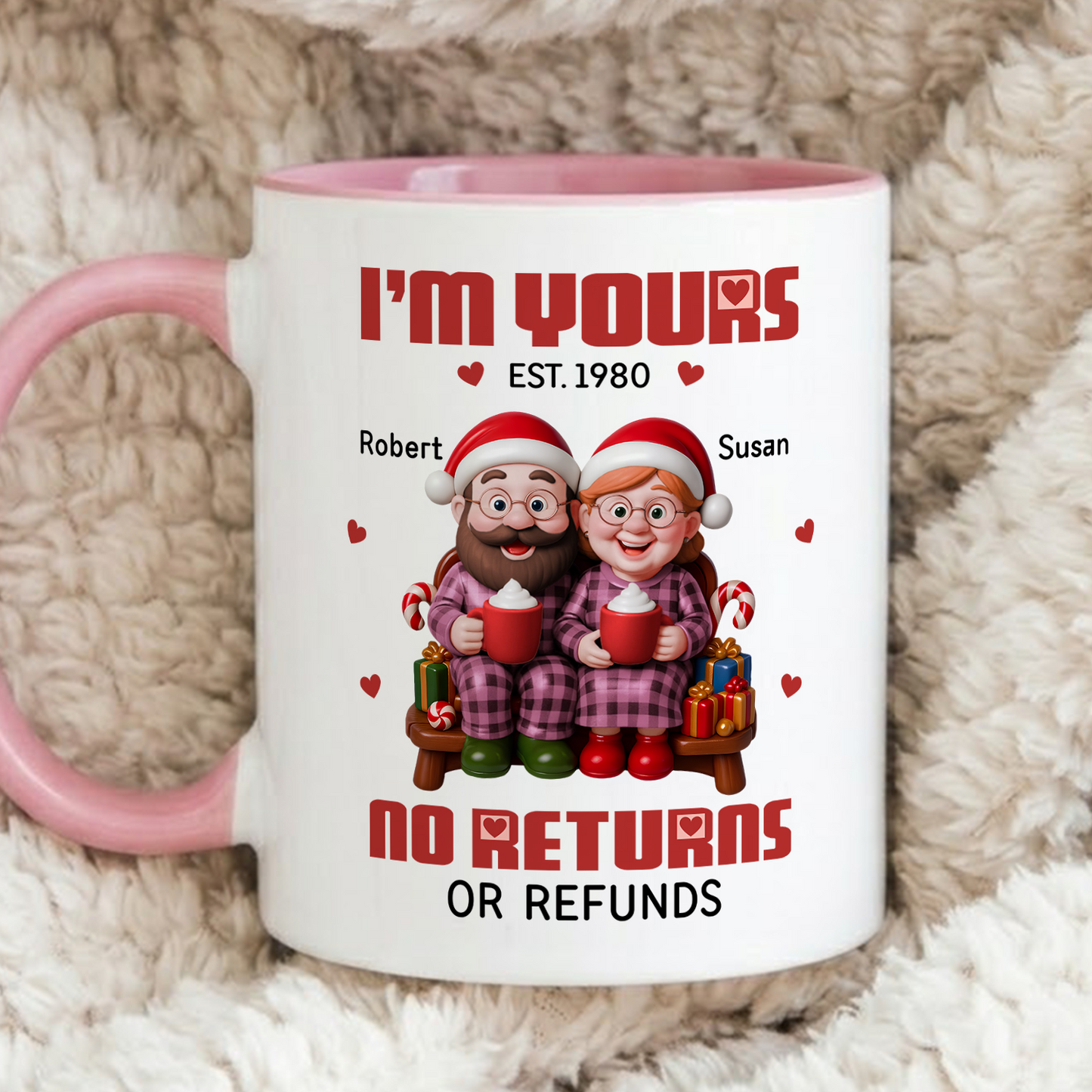 VPST56 I'm Yours No Returns Or Refunds Christmas Couple - White Mug Accent Mug