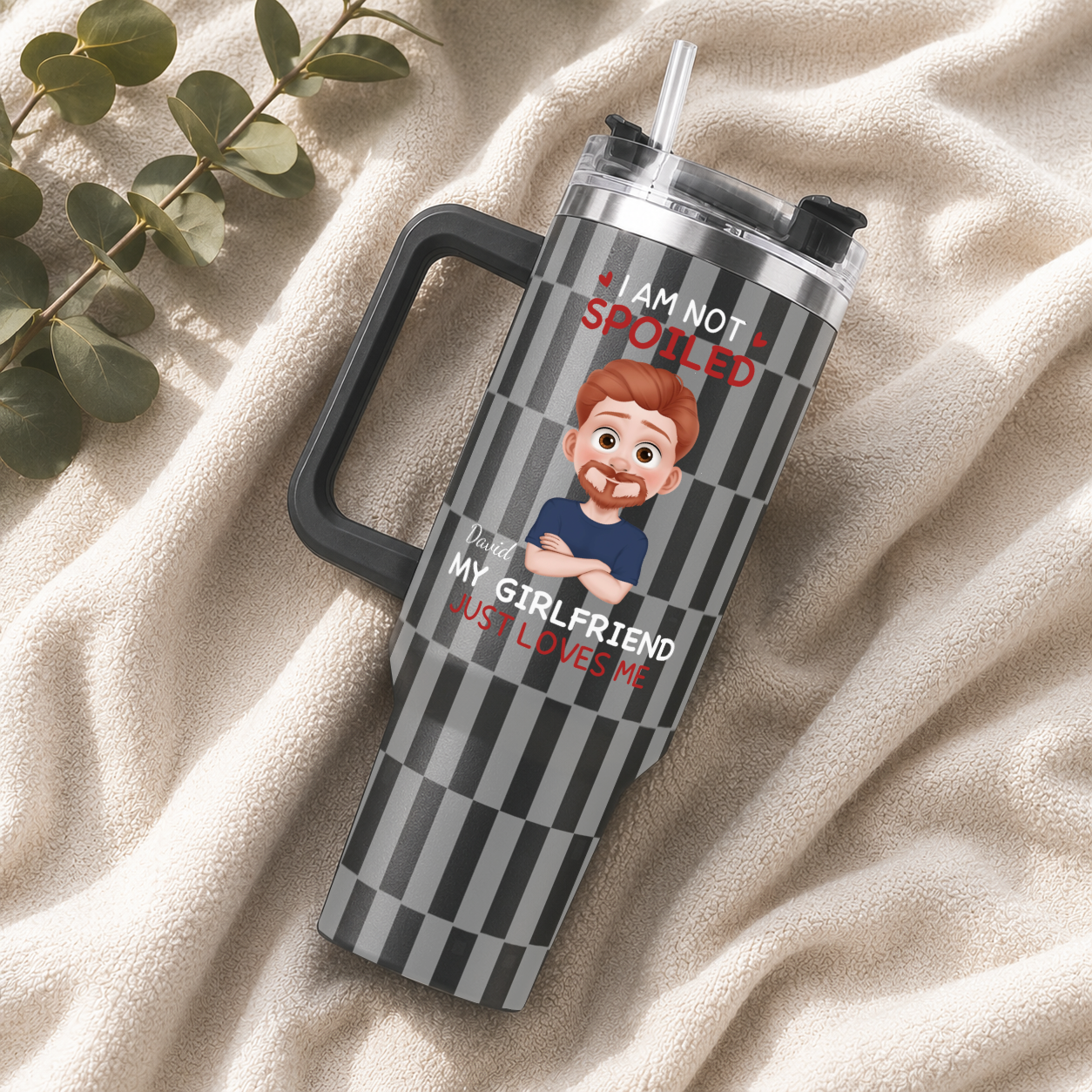 VPST67 I'm Not Spoiled My Husband Just Loves Me - Personalized 40oz Tumbler Handle Color
