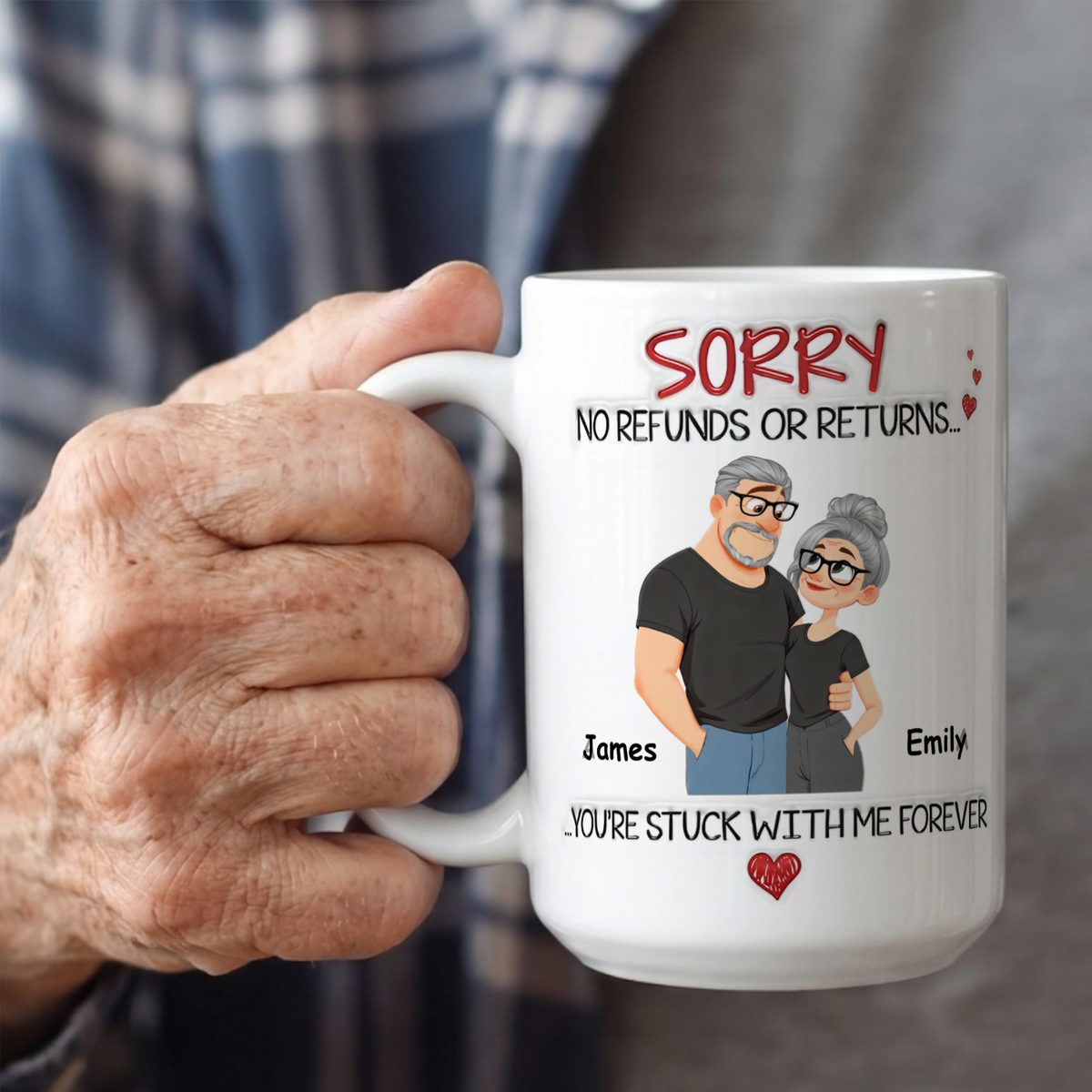 VPST87 You Are Stuck With Me Forever - Personalized White Mug Accent Mug