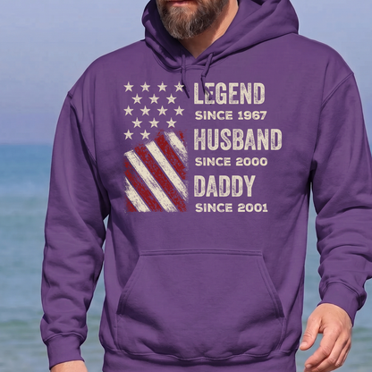 VPST27 Legend Husband Daddy Grandpa - Personalized T-shirt Hoodie