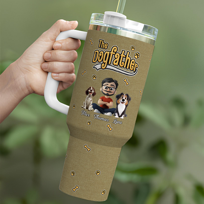 VPST34 The Dog Father Embroidery Effect - Personalized Custom Tumbler