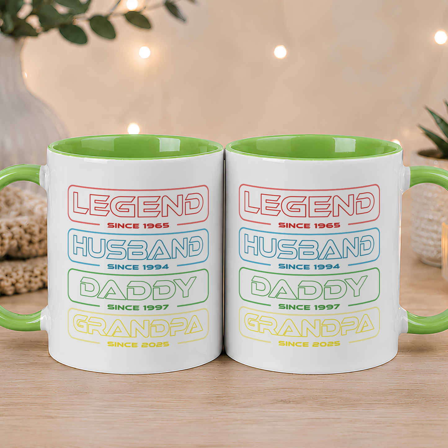 VPST16 Legend Husband Dad Grandpa  - Personalized White Accent Mug