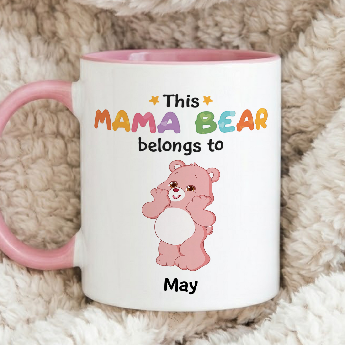 VPST02 This Mama/Papa Bear Belongs To - Personalized White Mug Accent Mug
