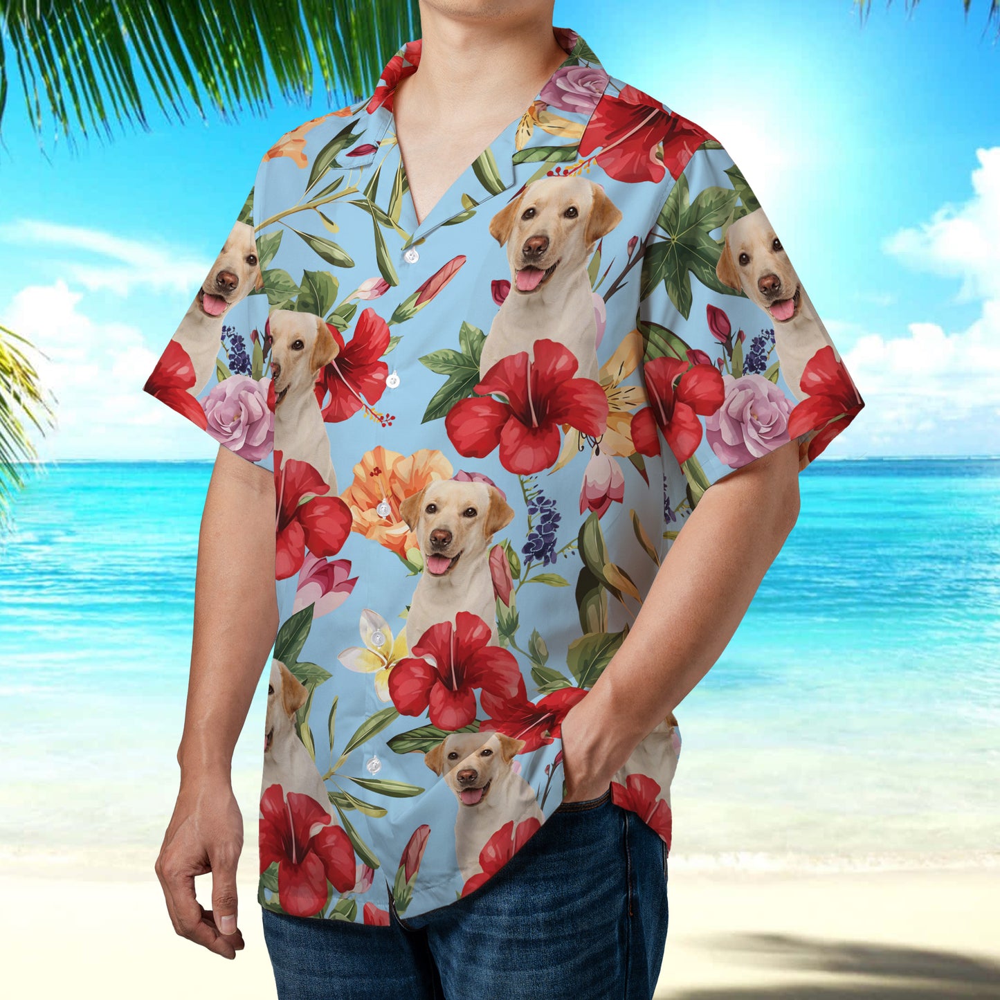 PSH14 Personalized Photo Upload Cat Dog Lover - Custom Hawaiian Shirt