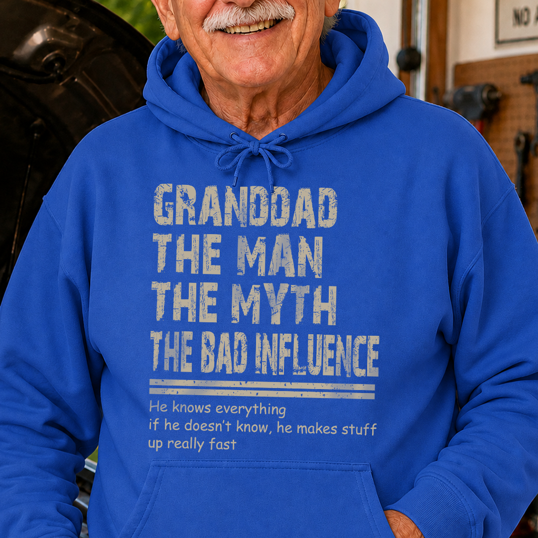 VPST44 Papa The Man The Myth The Bad Influence - Personalized T-shirt Hoodie