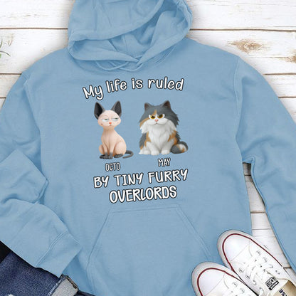 PST88 My Life Is Ruled By A Tiny Furry Overlord - Personalized Custom T-shirt