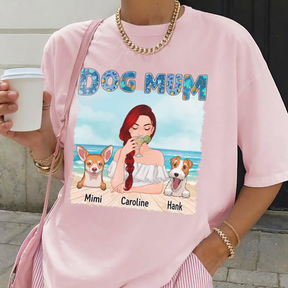 UPST79 Dog Mom On The Beach - Personalized T-shirt Hoodie