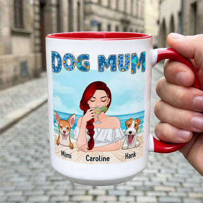 UPST79 Dog Mom On The Beach - Personalized White Mug Accent Mug
