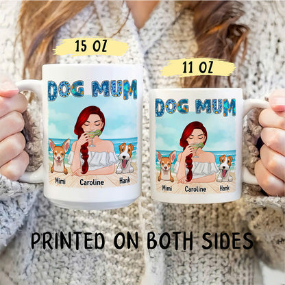 UPST79 Dog Mom On The Beach - Personalized White Mug Accent Mug