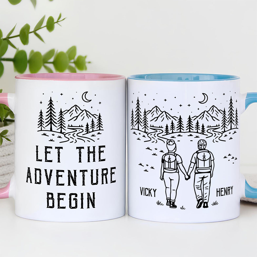 UPST81 Adventure Is Better When We're Lost Together - Personalized White Mug Accent Mug