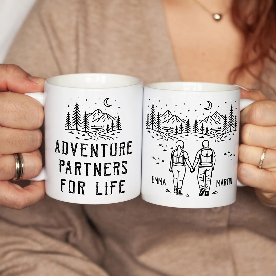 UPST81 Adventure Is Better When We're Lost Together - Personalized White Mug Accent Mug