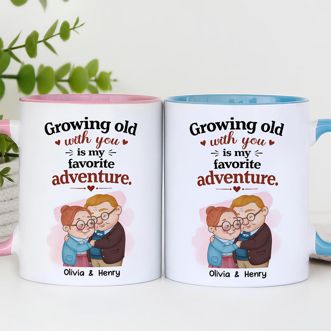 UPST84 Growing Old With You Is My Favorite Adventure - Personalized White Mug Accent Mug