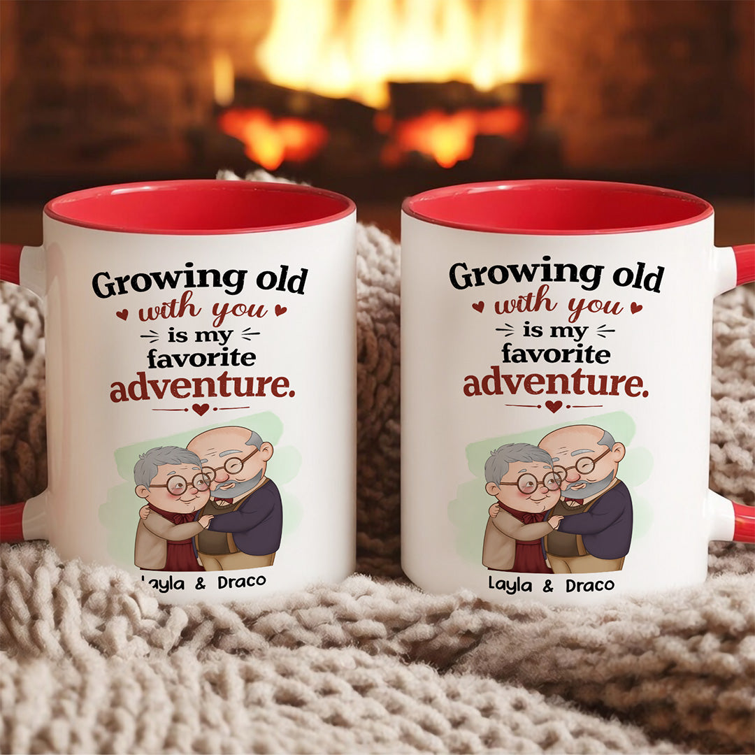 UPST84 Growing Old With You Is My Favorite Adventure - Personalized White Mug Accent Mug
