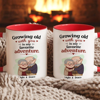 UPST84 Growing Old With You Is My Favorite Adventure - Personalized White Mug Accent Mug