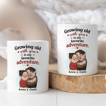 UPST84 Growing Old With You Is My Favorite Adventure - Personalized White Mug Accent Mug